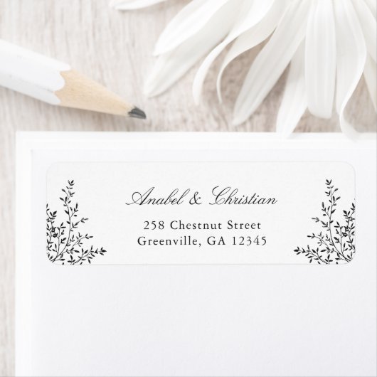 Floral Rust Greenery Cream Return Address Label (Insitu)