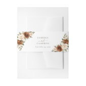 Floral Rust Greenery Peach Elegant Wedding Uitnodigingen Wikkel (Voorkant Voorbeeld)