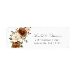 Floral Rust Greenery Peach Return Address Label