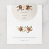 Floral Rust Peach Greenery Elegant Wedding Plaatskaartje (Buitenkant ongevouwen)