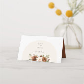 Floral Rust Peach Greenery Elegant Wedding Plaatskaartje (Achterkant)