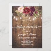 Floral Rustic Baby shower Uitnodiging (Voorkant)