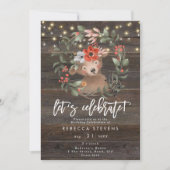 floral rustic beer , we vieren de verjaardag kaart (Voorkant)