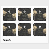 Floral Rustic Black Tree Bark Product Labels Logo (Vel)