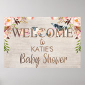 Floral Rustic Boerderij Baby shower WelkomstPoster Poster (Voorkant)