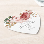 Floral Rustic Botanical Bloom Save the Date Kartonnen Onderzetters (Gekanteld)