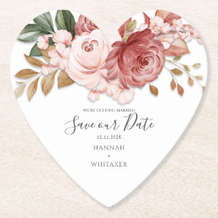 Floral Rustic Botanical Bloom Save the Date Kartonnen Onderzetters