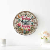 Floral Rustic Botanical Dragonfly Farmhouse Grote Klok (Huis)