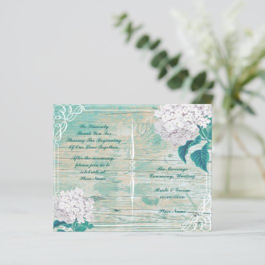 floral rustic bruiloft programma (Staand voorkant)