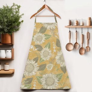 Floral Rustic Country Floral Sunflower Apron Schort