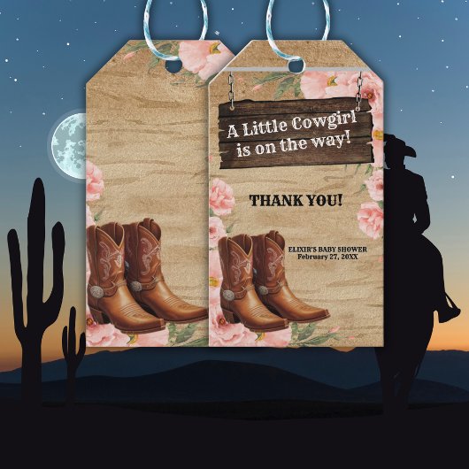 Floral Rustic Cowgirl Boots Baby shower Cadeaulabel