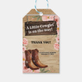 Floral Rustic Cowgirl Boots Baby shower Cadeaulabel (Voorkant)