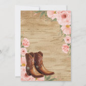 Floral Rustic Cowgirl Boots Baby shower Kaart (Achterkant)