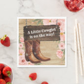 Floral Rustic Cowgirl Boots Baby Shower Servet (Insitu)