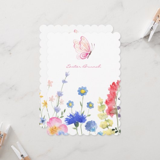 Floral Rustic Easter Kaart (Voorkant / Achterkant in situ)