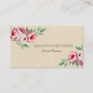 Floral Rustic Elegant Waterverf Visitekaartje