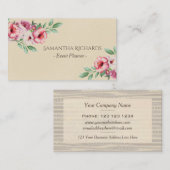  Floral Rustic Elegant Waterverf Visitekaartje (Voorkant / Achterkant)