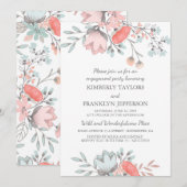 Floral Rustic  Engagement Party Kaart (Voorkant / Achterkant)