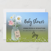 *~* Floral Rustic Gender Mason Jar Baby shower  Kaart (Voorkant)