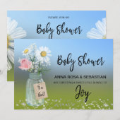 *~* Floral Rustic Gender Mason Jar Baby shower  Kaart (Voorkant / Achterkant)