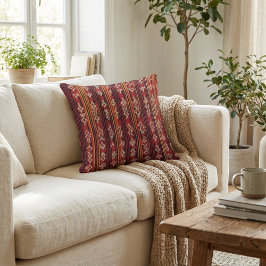 Floral rustic geometric botanical boho pattern kussen