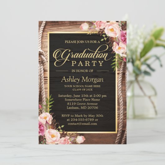 Floral Rustic Land Wooden 2021 Kaart (Staand voorkant)