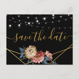Floral Rustic Magnolia String Lichten sparen de Da Aankondigingskaart