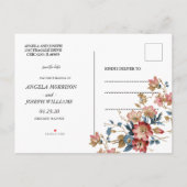 Floral Rustic Magnolia String Lichten sparen de Da Aankondigingskaart (Achterkant)