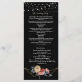 Floral Rustic Magnolia String Lights Programma Programmakaart (Achterkant)