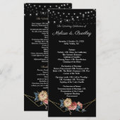 Floral Rustic Magnolia String Lights Programma Programmakaart (Voorkant / Achterkant)