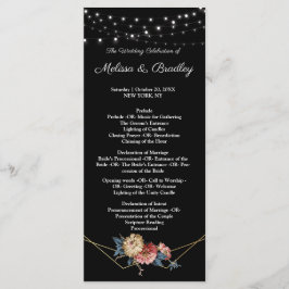 Floral Rustic Magnolia String Lights Programma Programmakaart