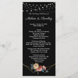Floral Rustic Magnolia String Lights Programma Programmakaart