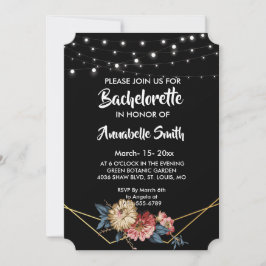 Floral Rustic Magnolia String Lights vrijgezel Kaart