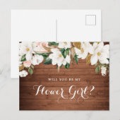 Floral Rustic Magnolia Wood.. Feestdagenkaart (Voorkant / Achterkant)