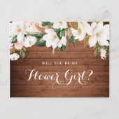 Floral Rustic Magnolia Wood.. Feestdagenkaart (Voorkant)