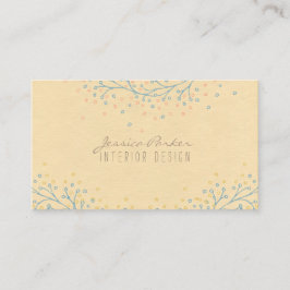 "Floral Rustic Modern Kraft Paper" Visitekaartje