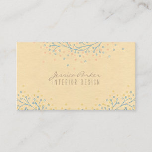 "Floral Rustic Modern Kraft Paper" Visitekaartje