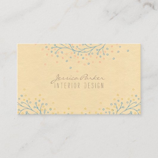  "Floral Rustic Modern Kraft Paper" Visitekaartje (Voorkant)