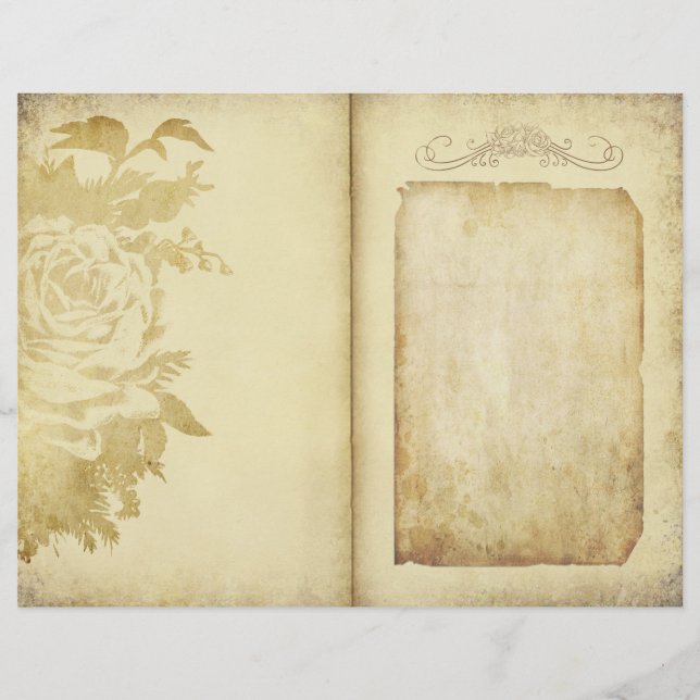  Floral Rustic Parchment Journal Pagina (Voorkant)