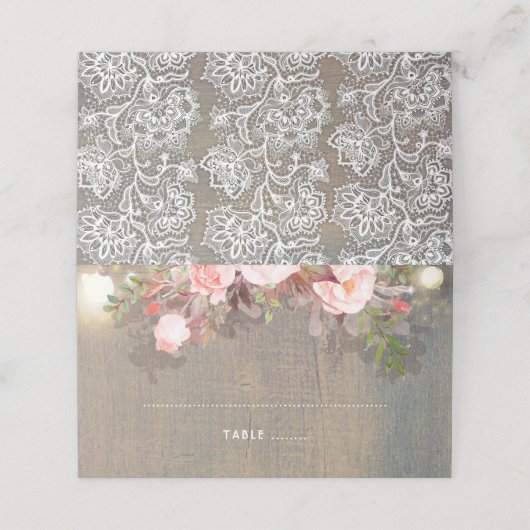 Floral Rustic Plaatskaartje (Buitenkant ongevouwen)