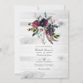 Floral Rustic QR Code RSVP Bohemian Wedding Kaart (Voorkant)