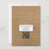 Floral Rustic QR Code RSVP Bohemian Wedding Kaart (Achterkant)