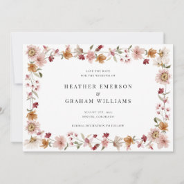 Floral Rustic slaat de datum op Save The Date