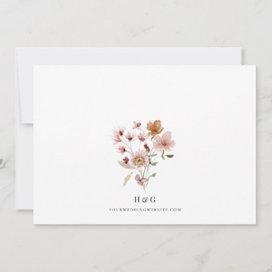 Floral Rustic slaat de datum op Save The Date (Achterkant)