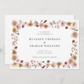 Floral Rustic slaat de datum op Save The Date (Voorkant / Achterkant)