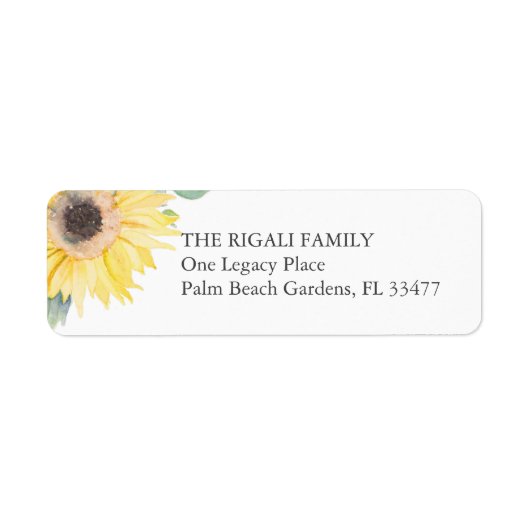 Floral Rustic Sunflower Country Barn Address Label (Voorkant)