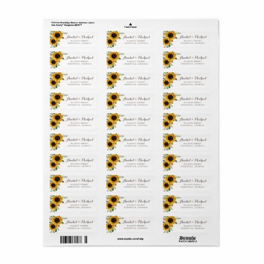 Floral Rustic Sunflower Country Barn Address Label (Full Sheet)