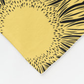 Floral Rustic Sunflower Hand Drawn Fleece Deken (Hoek)