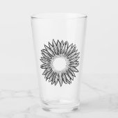Floral Rustic Sunflower Hand Drawn Glas (Voorkant)