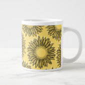 Floral Rustic Sunflower Hand Drawn Grote Koffiekop (Rechts)